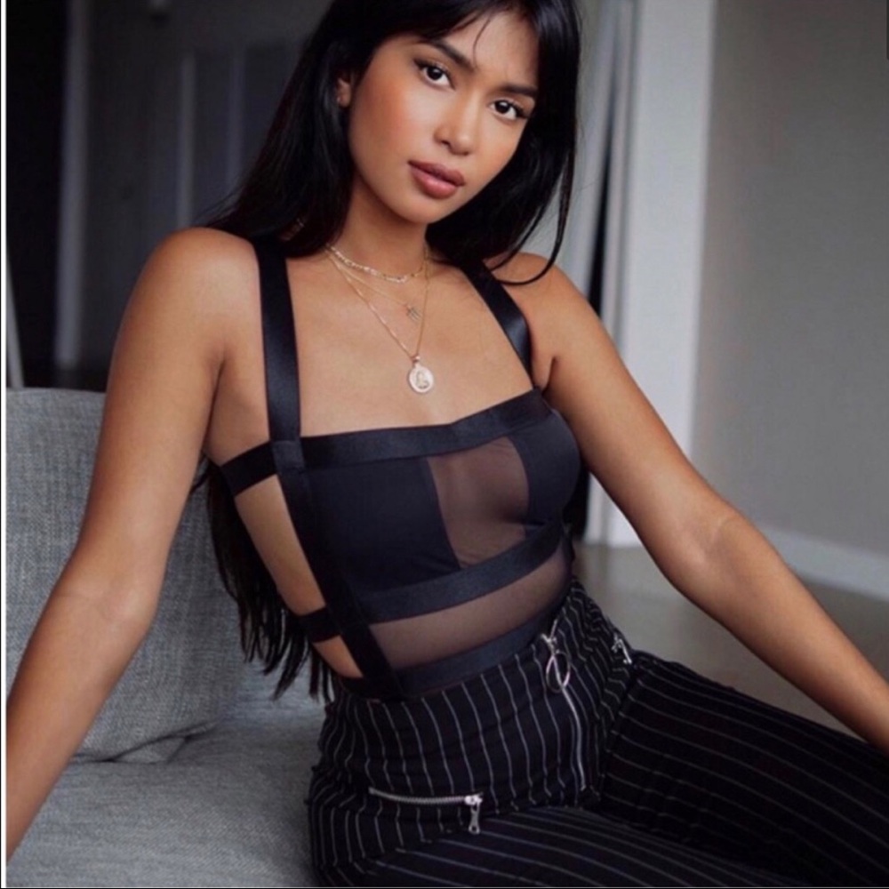 Sexy Cutout Black Bodysuit